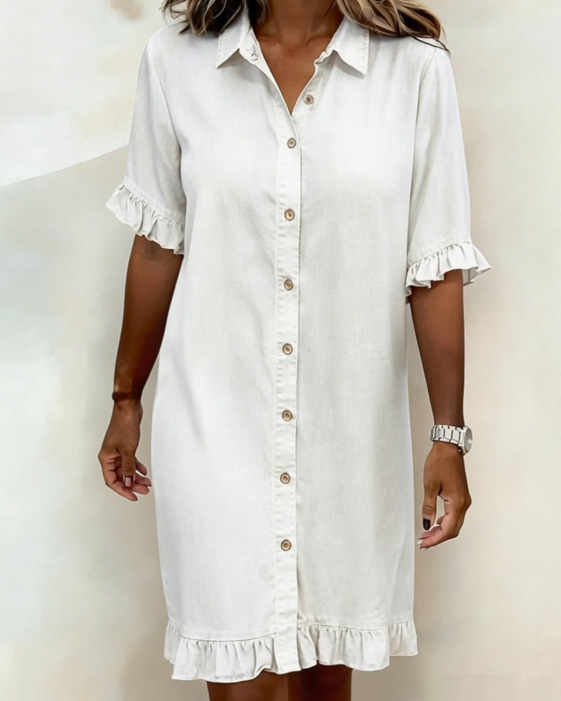 Robe Denim Volant Chemise