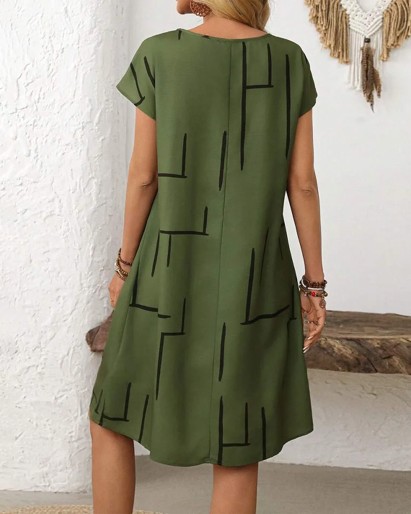 Robe Femme Été Décontracté Imprimé Col Rond