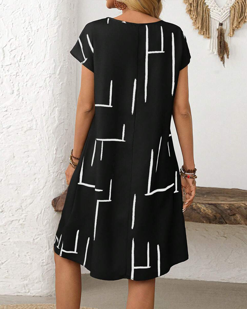 Robe Femme Été Décontracté Imprimé Col Rond