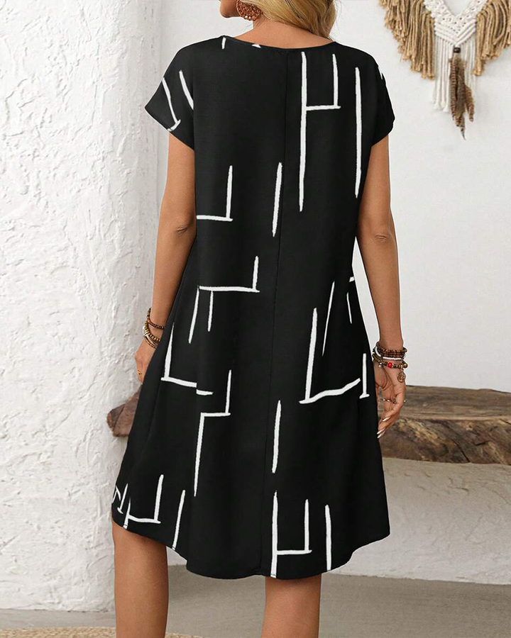 Robe Femme Été Décontracté Imprimé Col Rond