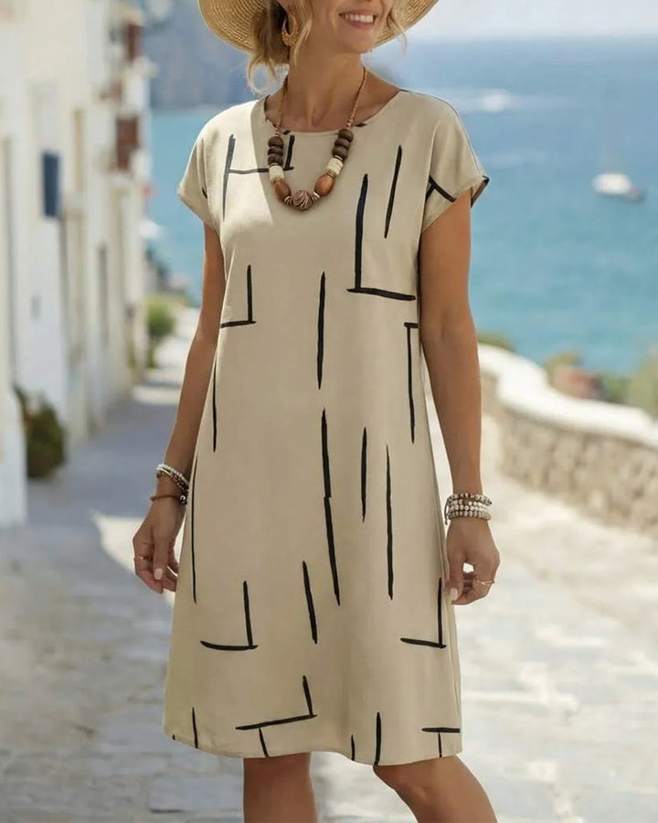 Robe Femme Été Décontracté Imprimé Col Rond