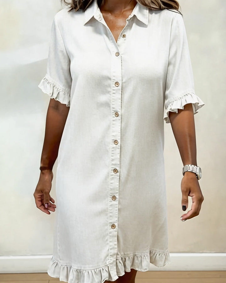 Robe Denim Volant Chemise