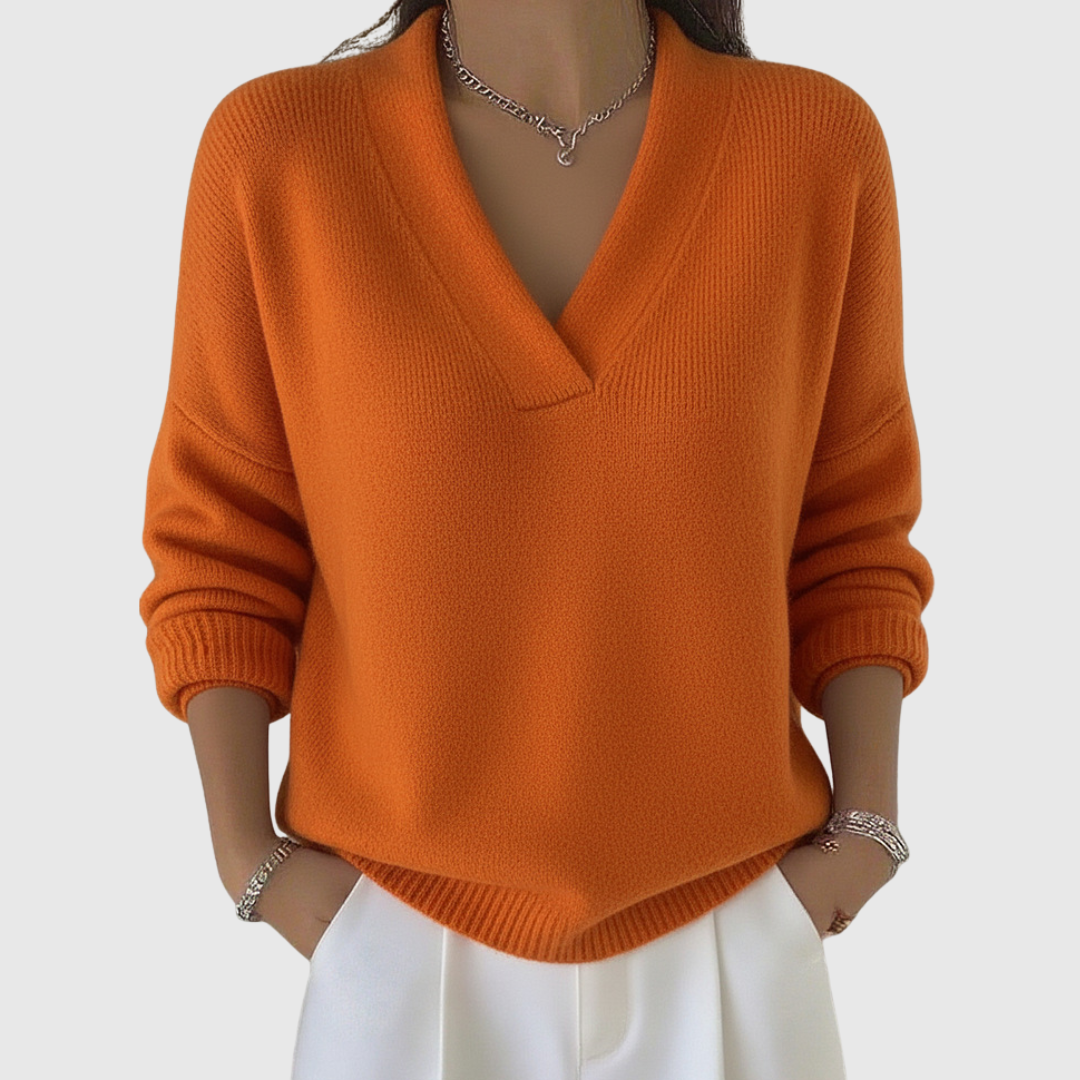 Faye | Pull à col V doux en coupe décontractée