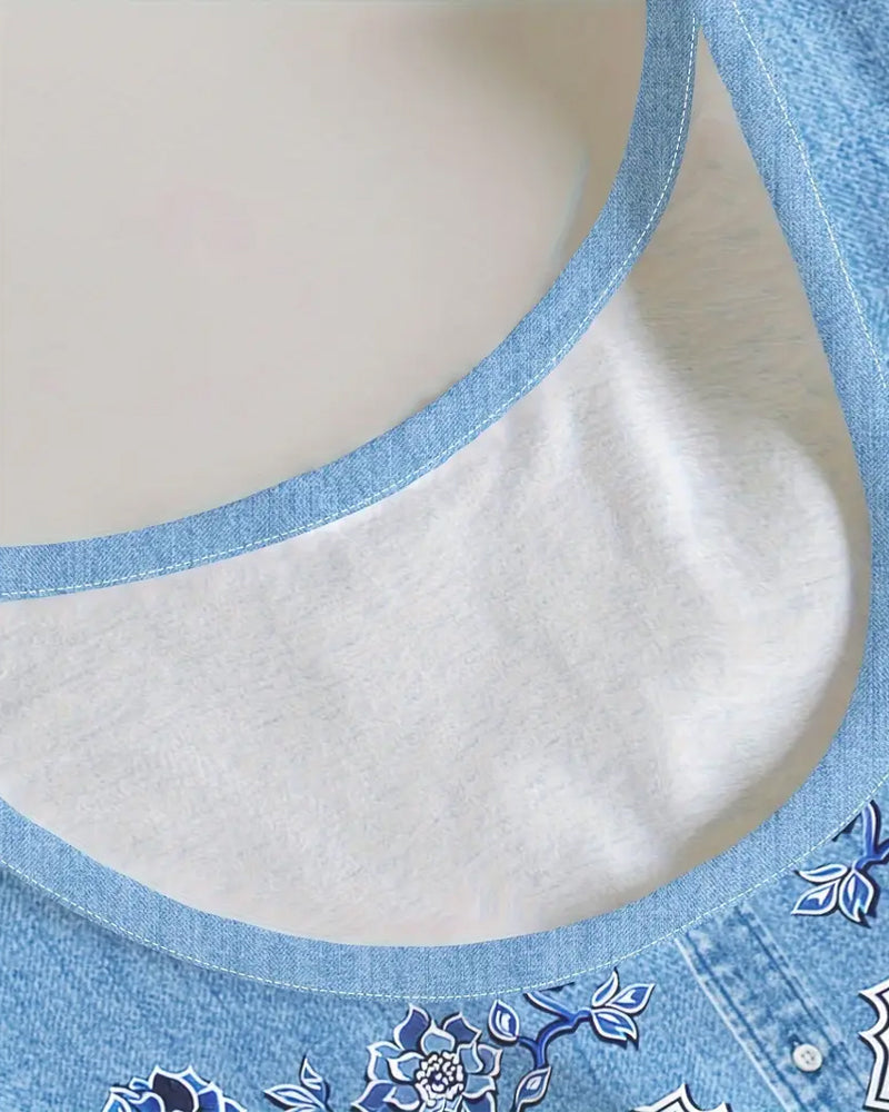 Robe Sans Manches Imitation Denim