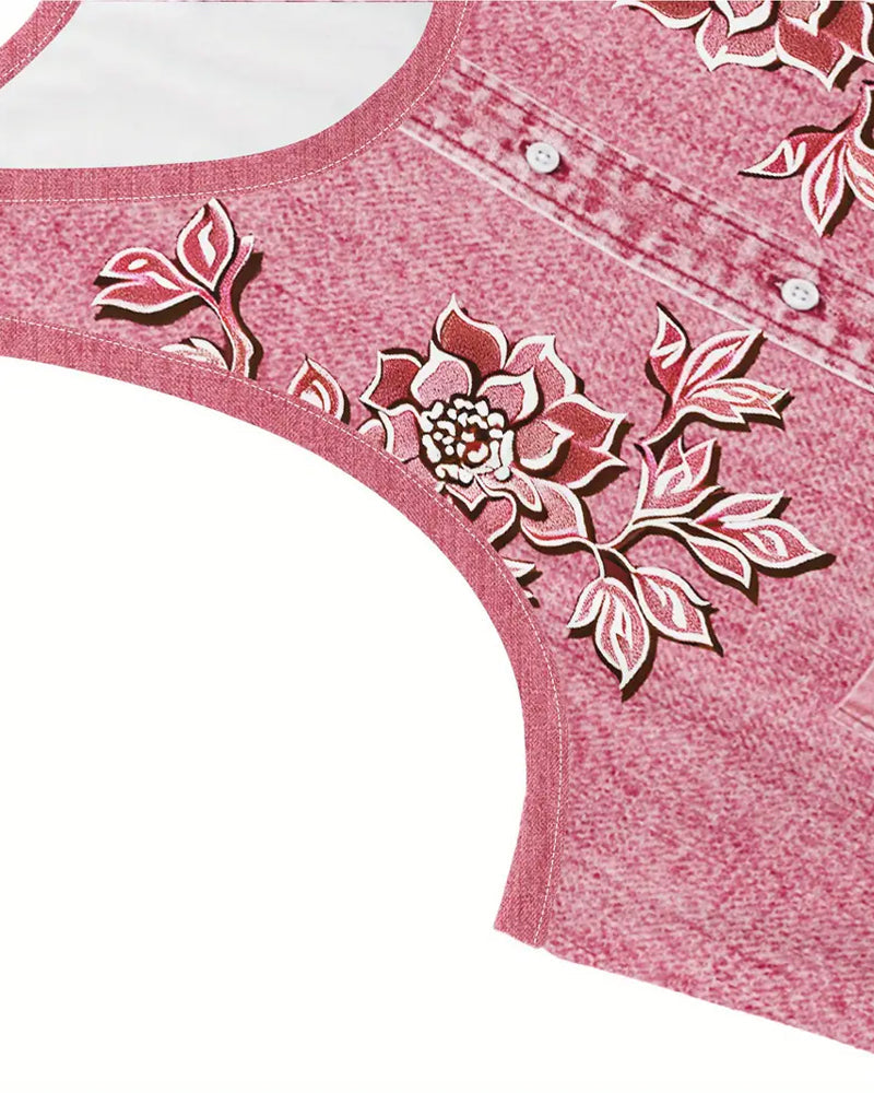 Robe Sans Manches Imitation Denim