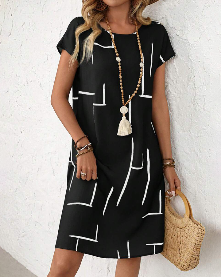 Robe Femme Été Décontracté Imprimé Col Rond