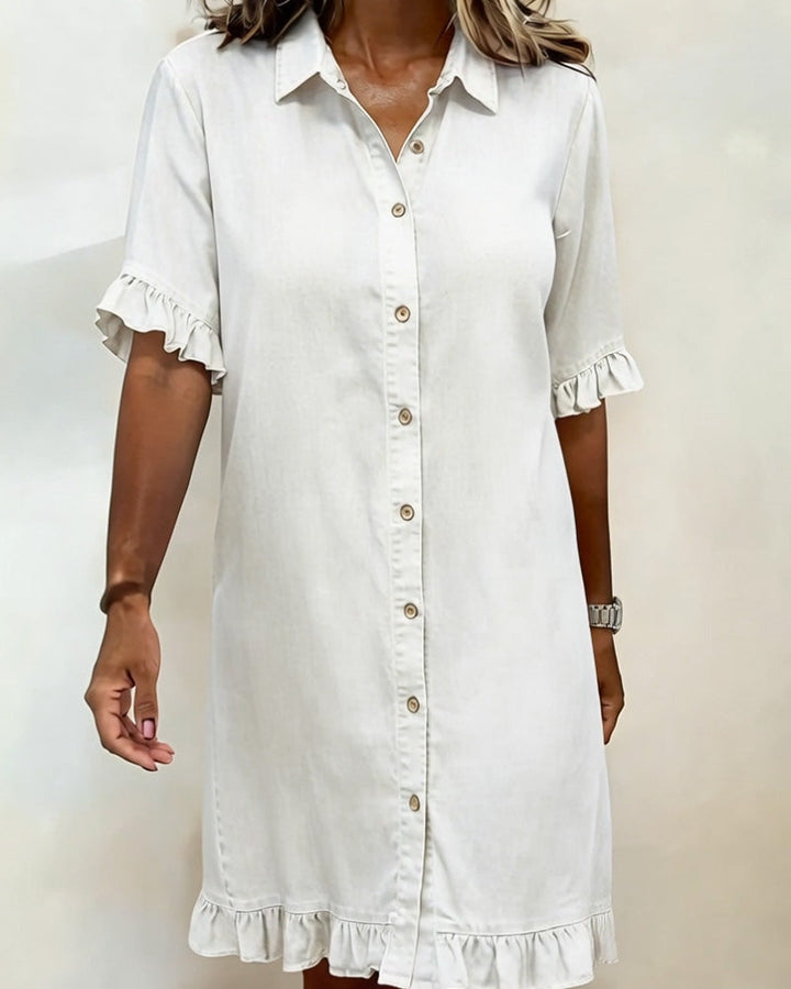 Robe Denim Volant Chemise