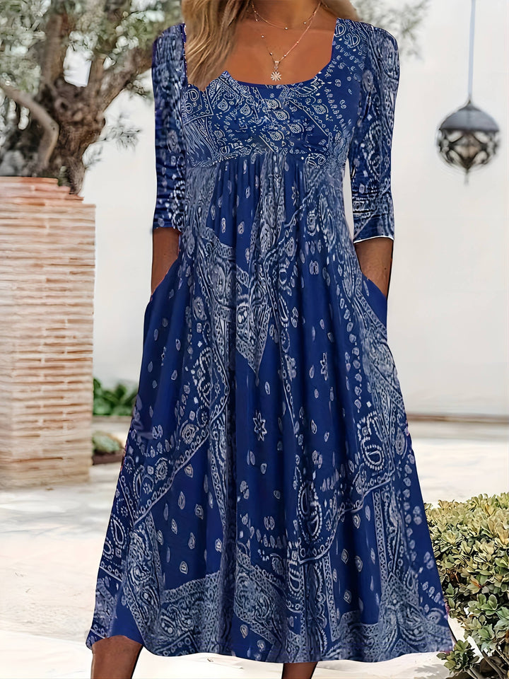 ELOWEN | ROBE MIDI À MANCHES LONGUES CASUAL